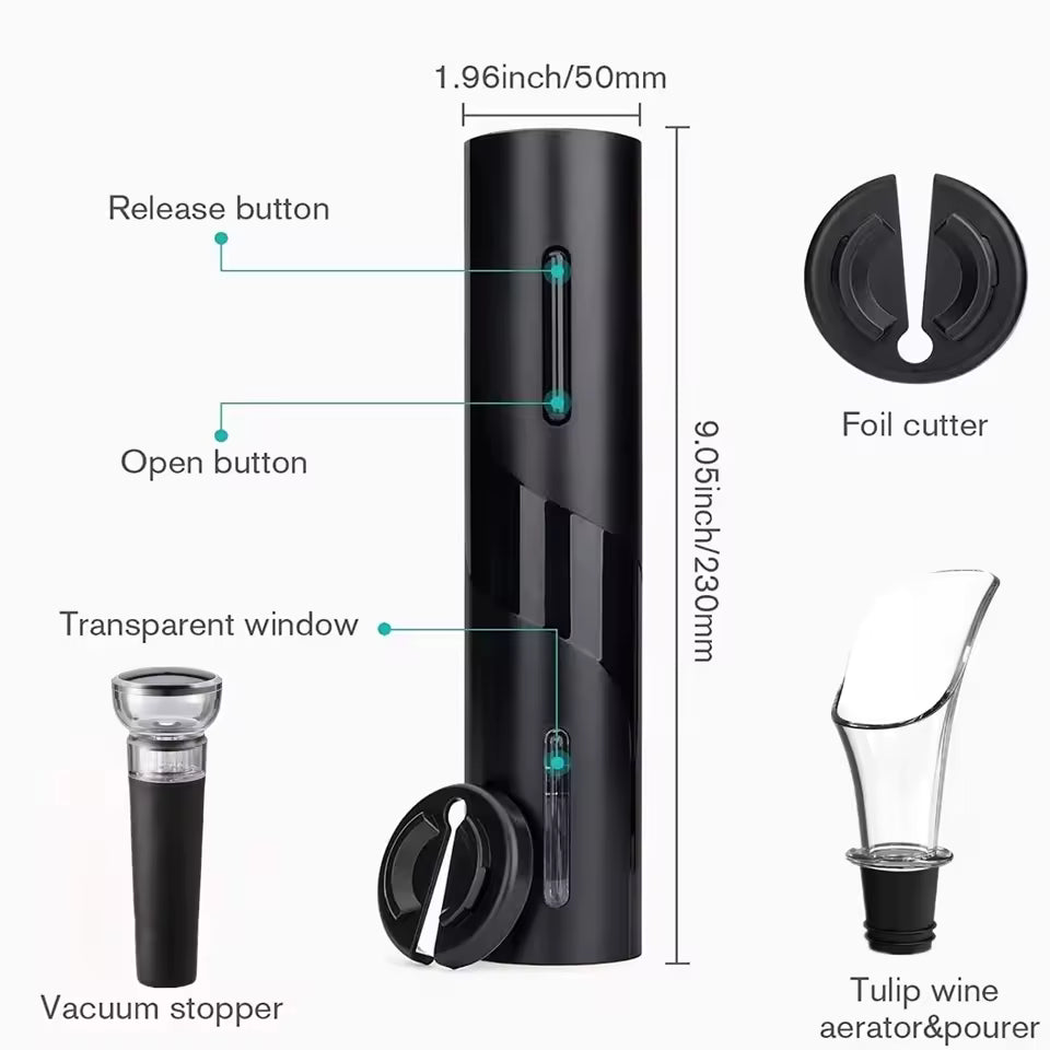 🍷 Set Destapador de Vino Eléctrico – Elegancia y Comodidad al Servir