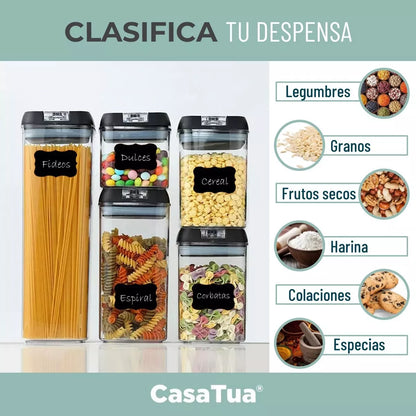 🥗 Set de 7 Contenedores Herméticos para Alimentos – Organización Total en tu Cocina