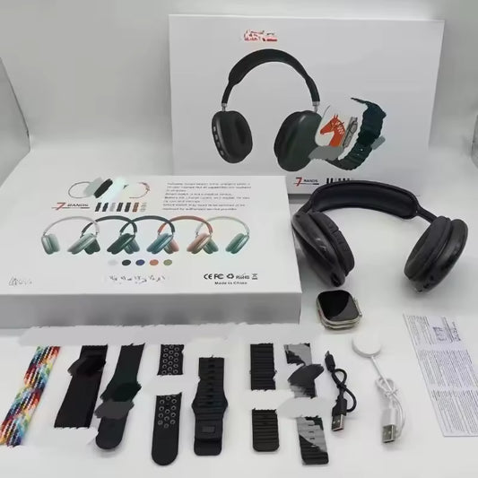 🎧⌚ Combo Audífonos P9 Ultra2 + Smartwatch BIG 2.20” con 7 Correas